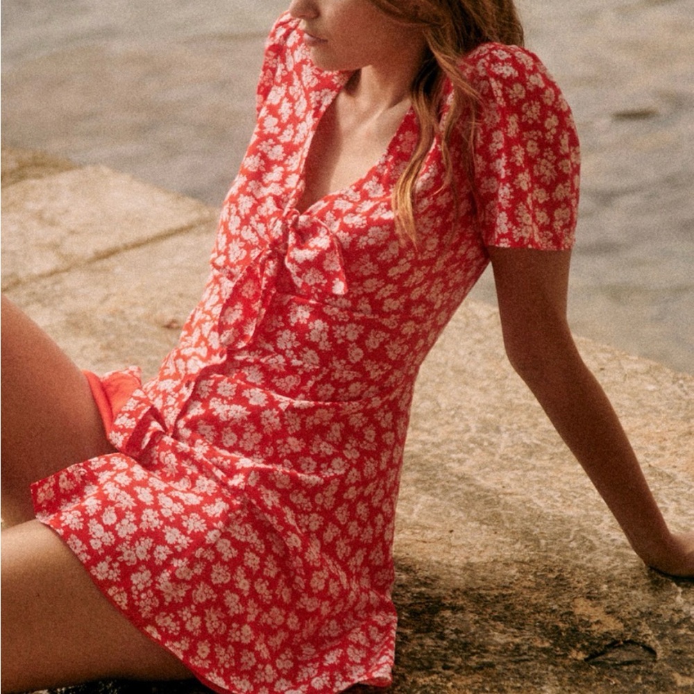 Sezane Norabel Dress Cara Rouge - Size 34